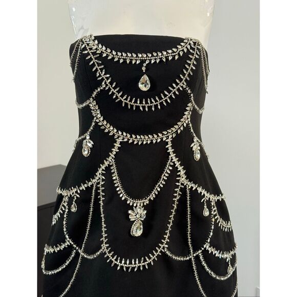 SIMKHAI Arta Embellished Strapless Minidress Size 6 - Picture 8 of 16